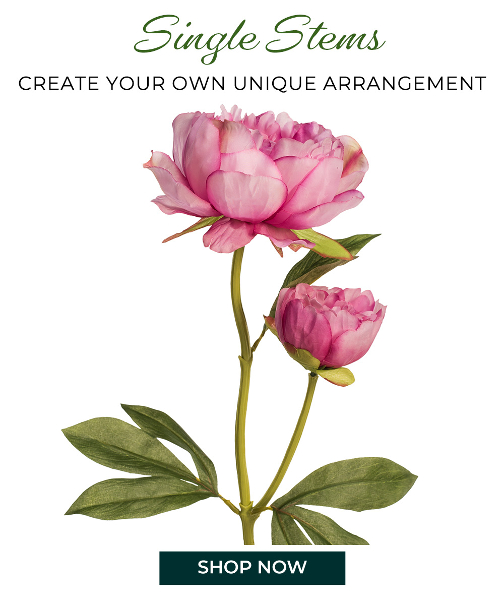 Stems: Create your unique floral bouquet with artificial Silk Flower Single Stems. Available at Petals. 