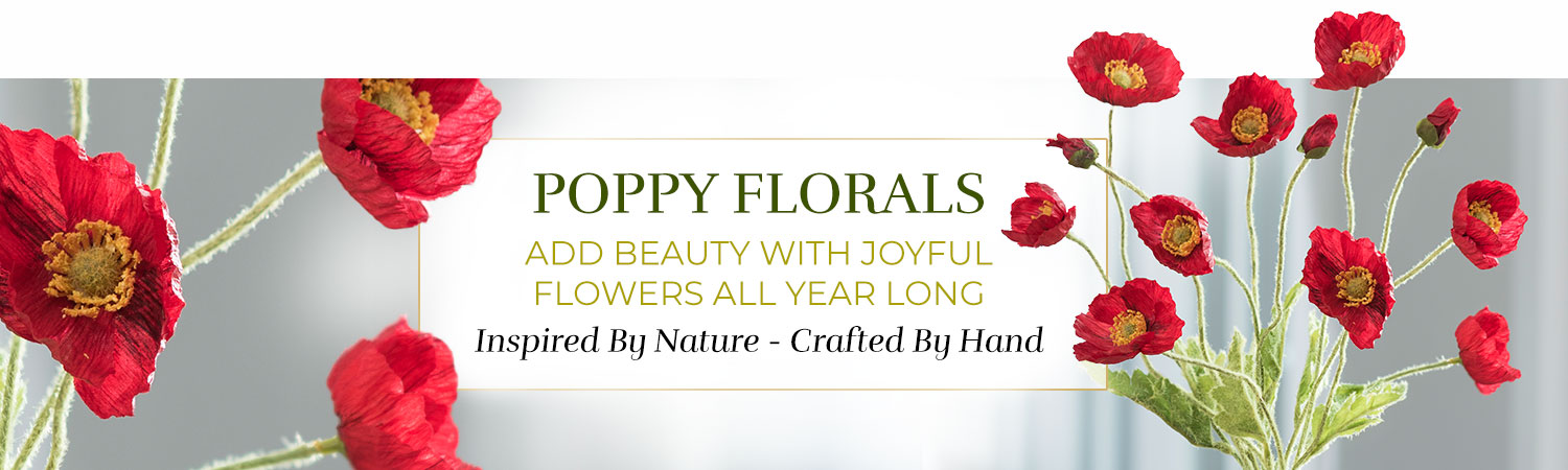 Silk Flower Handcrafted Poppy Arrangements