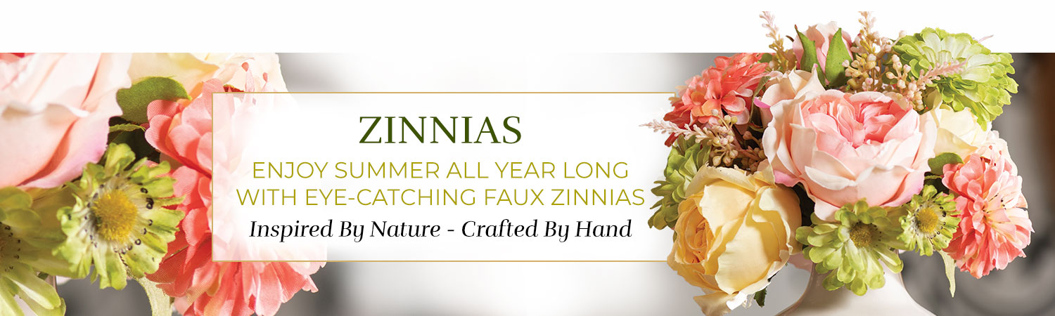 Silk Flower Handcrafted Zinnias Arrangements