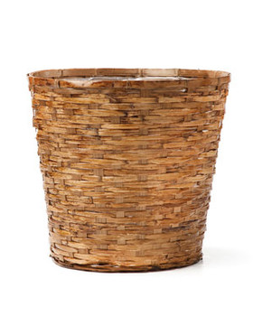 Wood Stained Wicker Tree & Plant Basket - 16" W x 15.5" H