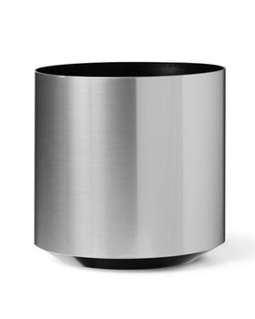 Cylinder Container - 14" W x  14" H - Brushed Chrome