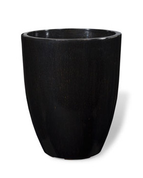 Fiberglass Garden Glaze Container - 11"W x 13.75"H - Black