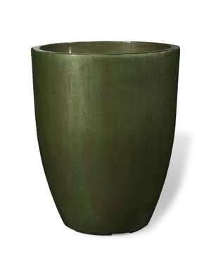 Fiberglass Garden Glaze Container - 11"W x 13.75"H - Green
