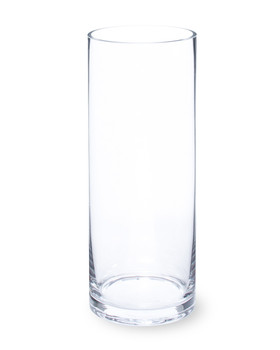 10" Hand-Blown Glass Cylinder Vase