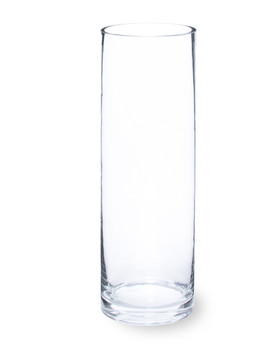 12" Hand-Blown Glass Cylinder Vase