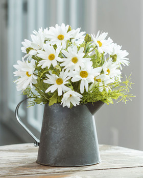 Delightful Daisies Silk Flower Arrangement - White