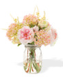 Pink Rose & Snowball Hydrangea Faux Flower Accent