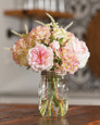 Light Pink Rose & Snowball Hydrangea Faux Flower Accent