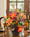 Lily, Croton & Berries Silk Flower Centerpiece