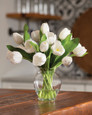 White Garden Tulip Faux Flower Bouquet