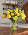 Yellow Garden Tulip Faux Flower Bouquet