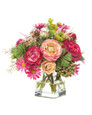 Cabbage Rose, Daisy & Ranunculus<br>Faux Flower Bouquet