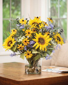 Sunflower Synergy Faux Flower Arrangement, by Petals.