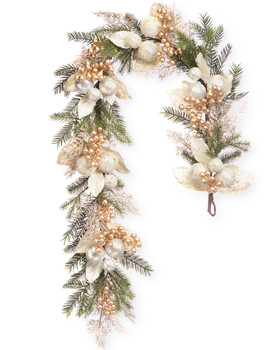 Pearl & Gold Artificial Holiday Garland