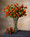 23.5" Silk Ranunculus Flower Stem Spray in Dark Orange.