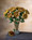 23.5" Faux Fuji Mum Silk Flower Stem in Burgundy Yellow.