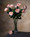 Blush/Coral Open Rose Silk Flower Stem