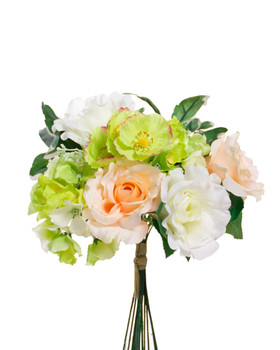 Artificial Rose & Hydrangea Silk Flower Bouquet - 12"
