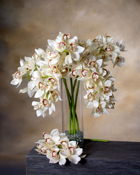 30" Cymbidium Orchid Faux Flower Stem