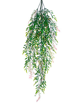 Smilex & Silver Wattle Buds Artificial Hanging Bush