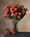 Orange Diamond Rose Silk Flower Stem Spray