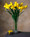 28" Faux Iris Flower Stem in Gold Orange.